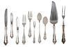 A Partial American Silver Flatware Service, Gorham Mfg. Co., Providence, RI, in the Medici pattern, comprising: 14 dinner kni