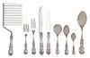 An American Sterling Flatware Service, Reed & Barton, Tauton, MA, Francis I pattern, comprising: 12 dinner knives 11 dinner f
