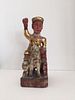 A Chinese Parcel-Gilt and Polychrome-Decorated Figure Height 11 inches.
