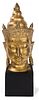 A Southeast Asian Gilt Bronze Head of Buddha Height 31 inches.