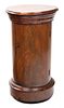 A Continental Mahogany Pedestal Cabinet Height 28 1/4 x diameter 14 1/2 inches.