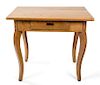A French Provincial Style Pine Table Height 31 1/2 x width 36 x depth 27 inches.