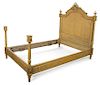 A Louis XVI Style Painted Bed Height of headboard 63 x width 55 inches.