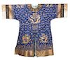 Eight Chinese Embroidered Silk Robes Length of longest 55 inches.