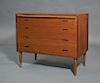 Danish design teak dressing chest with compartmental top drawer