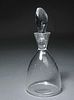 Signed Steuben clear crystal decanter, 12"H