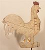 Painted Sheet Iron Rooster Silhouette Weather Vane.