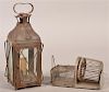 Tin Candle lantern and Mouse Trap.