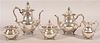 Gorham Sterling Silver Five Piece Coffee and Tea Service.