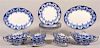 12 Piece Set of "Dudley" Pattern Flow Blue China.