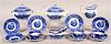 12 Various Pieces of "Nonpareil" Pattern Flow Blue China.