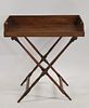 Antique Mahogany Butlers Tray On Stand.