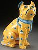 AN EMILE GALLE STYLE POTTERY PUG FIGURE, 20TH C