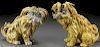 A PAIR OF GALLE STYLE REDWARE DOGS, 19TH/20TH