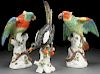 A PAIR OF FRENCH PORCELAIN PARROTS IN THE MEISSEN