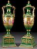 A PAIR OF ATTRACTIVE GILT AND HAND DECORATED