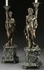 A PAIR OF NEO CLASSIC FIGURAL PATINATED BRONZE