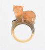 A Carved Agate Ring, Cat