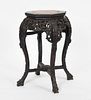 A Chinese Carved Rosewood Pedestal Stand