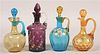 Four Various Victorian Art Glass Cruets.