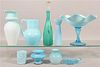 8 Various Pieces of Vintage Blue Glass.