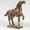 Tang Style Carved and Polychromed Wood Model of a Horse