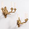 Pair of Empire Style Three-Light Wall Sconces