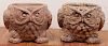 Comanche Pottery Owl Planters Pair