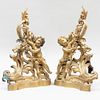 Pair of Louis XV Style Figural Gilt-Bronze Chenets
