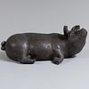 English Cast Iron Figure of a Sleeping Pig