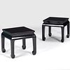 Pair of Chinese Black Lacquer Low Tables