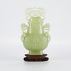 Chinese Carved Serpentine Covered Vase