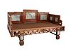 Chinese Hardwood Day Bed w/ Marble Inserts