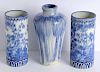 Three Blue and White Ceramic Vases