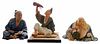 Three Hakata Pottery Figures
