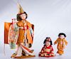 Japanese Oyster & Bisque Dolls Trio Circa 1946