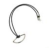 Movado Sterling 18k Leather Cord Pendant Necklace