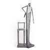 Leslie Hawk Lead & Glass Sculpture Figure w/ Chair