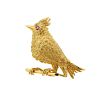 14k Gold Ruby Bird Brooch