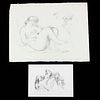Group of 2 Nic Jonk Drawings Female Nude Figure