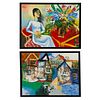 2 Nguyen Dinh Dung Oil Paintings