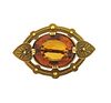 Antique 14k Gold Orange Stone Brooch Pendant