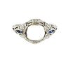 Art Deco Filigree Platinum Diamond Sapphire Ring Mounting