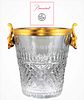 Baccarat Crystal Ice Bucket With Bronze Handles
