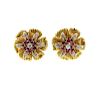 1960s 18k Gold Diamond Ruby Earrings