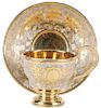 RUSSIAN SILVER TROMPE L'OEIL CUP AND SAUCER