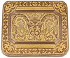 CONTINENTAL ENGRAVED VARICOLORED GOLD SNUFF BOX