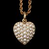 VICTORIAN PEARL LOCKET PENDANT WITH CHAIN,