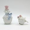 Pair of Lladro Ornaments, Snowman + Our Frist Christmas 1991