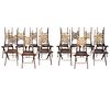 14 Alberto Marconetti Leather & Iron Dining Chairs